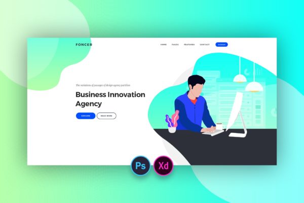 办公场景Web网站设计矢量插画 Corporate Hero Header Template缩略图 办公场景Web网站设计矢量插画 Corporate Hero Header Template