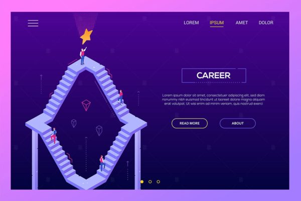 职业生涯主题网站Banner插画设计素材 Career – isometric web banner缩略图 职业生涯主题网站Banner插画设计素材 Career – isometric web banner