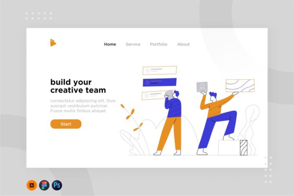 团队协作网站设计概念插画设计素材 Team work illustration for website 1.2缩略图 团队协作网站设计概念插画设计素材 Team work illustration for website 1.2