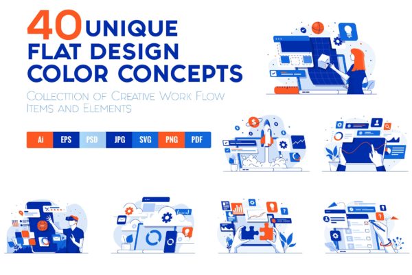 40套现代公寓扁平设计风格概念插画 Set of 40 Modern Flat Design Concepts缩略图 40套现代公寓扁平设计风格概念插画 Set of 40 Modern Flat Design Concepts