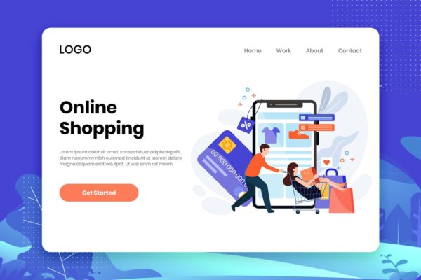 扁平设计风格在线购物场景矢量插画 Online Shopping illustrations in flat design缩略图 扁平设计风格在线购物场景矢量插画 Online Shopping illustrations in flat design