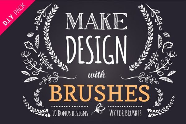 65款手工花卉笔刷+10个Logo模板 65 DIY Floral brushes + 10 logos缩略图 65款手工花卉笔刷+10个Logo模板 65 DIY Floral brushes + 10 logos