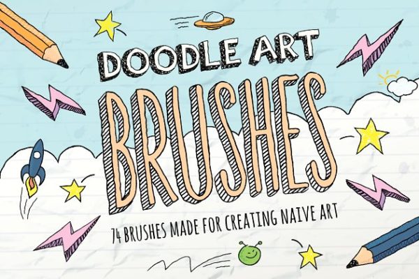 涂鸦笔画AI笔刷 Doodle Brushes缩略图 涂鸦笔画AI笔刷 Doodle Brushes