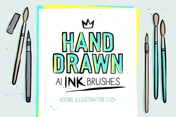 手绘毛笔画笔笔迹笔画AI笔刷 Hand-drawn ink AI brushes缩略图 手绘毛笔画笔笔迹笔画AI笔刷 Hand-drawn ink AI brushes