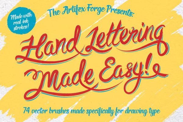 手写字母AI笔刷 Hand Lettering Brushes缩略图 手写字母AI笔刷 Hand Lettering Brushes