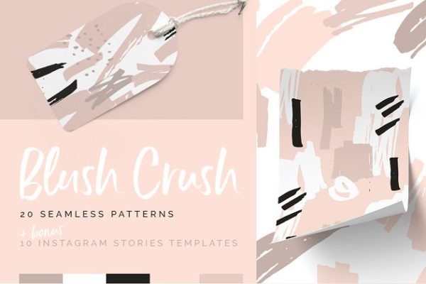 抽象图案笔刷&Instagram贴图模板 Abstract Brushed Patterns & Stories缩略图 抽象图案笔刷&Instagram贴图模板 Abstract Brushed Patterns & Stories