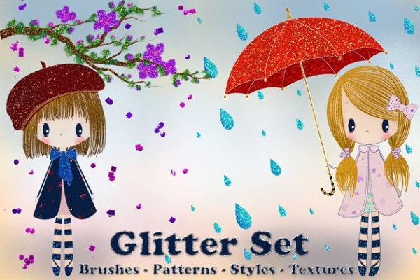 超级闪粉纹理&笔刷合集 Glitter Set for Photoshop缩略图 超级闪粉纹理&笔刷合集 Glitter Set for Photoshop