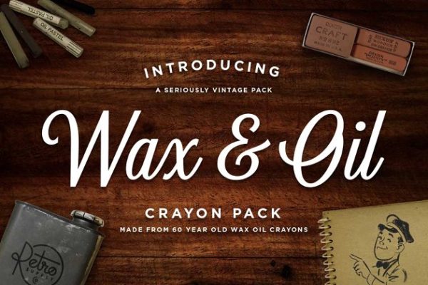 蜡笔&油画画笔AI笔刷 Wax & Oil Illustrator Brushes