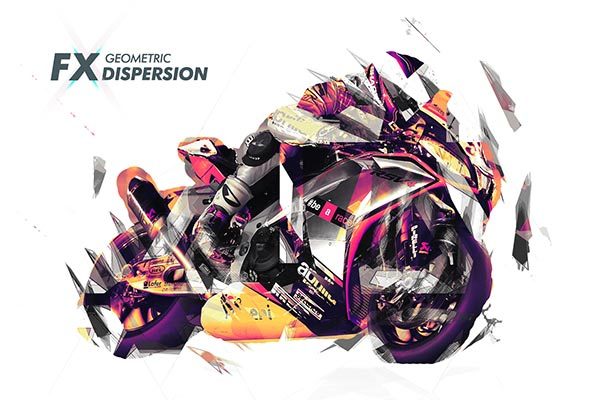 几何色散FX效果的PS图案和插件下载 eometric Dispersion FX Photoshop Actions [pat,jsx]