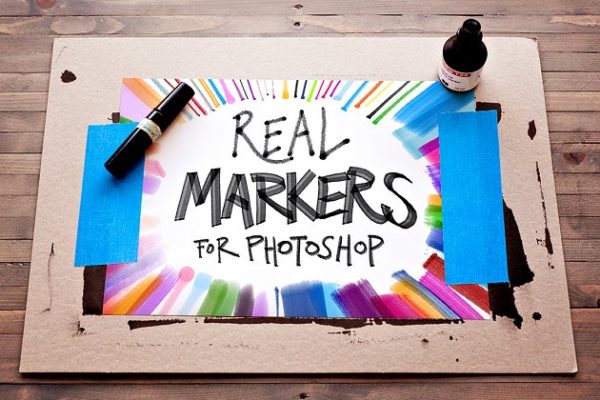 马克笔记号笔笔画PS笔刷 REAL MARKERS! REVISED!