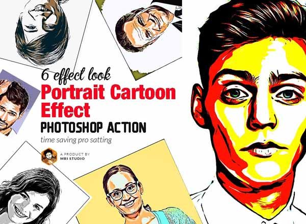 照片转逼真矢量剪影绘画效果PS动作 Portrait Cartoon Effect Action缩略图 照片转逼真矢量剪影绘画效果PS动作 Portrait Cartoon Effect Action