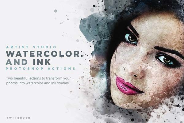 精美多彩水墨画PS动作 Artist Studio Watercolor Actions缩略图 精美多彩水墨画PS动作 Artist Studio Watercolor Actions