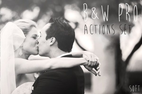 B&W黑白风格照片效果PS动作 B&W PRO Actions Set