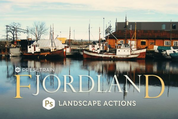 唯美户外风景调色PS动作 Fjordland Landscape PS Actions