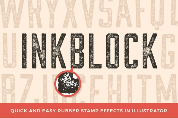 橡皮图章文本特效AI动作 Inkblock – Illustrator Actions缩略图 橡皮图章文本特效AI动作 Inkblock – Illustrator Actions