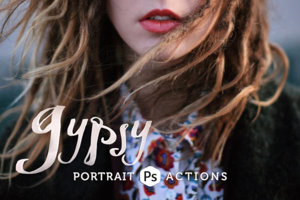 人像摄影后期效果处理PS动作 Gypsy – Indie Portrait PS Actions