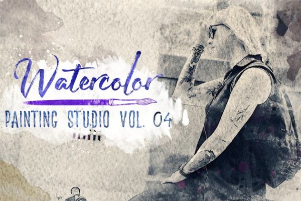 复古水彩绘画效果PS笔刷+纹理 Watercolor Painting Studio Vol. 04缩略图 复古水彩绘画效果PS笔刷+纹理 Watercolor Painting Studio Vol. 04