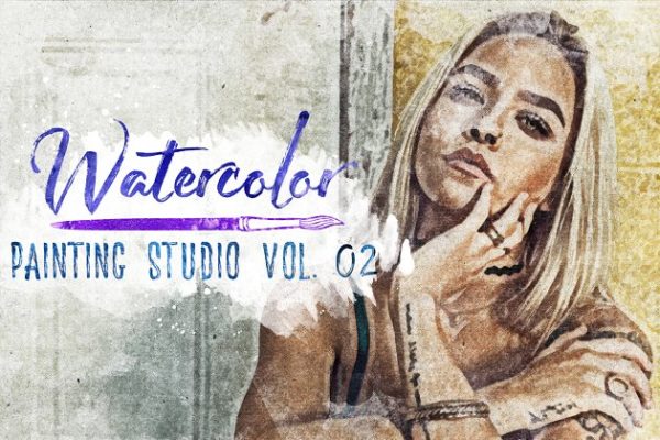 水彩画工作室PS动作第02卷 Watercolor Painting Studio Vol. 02