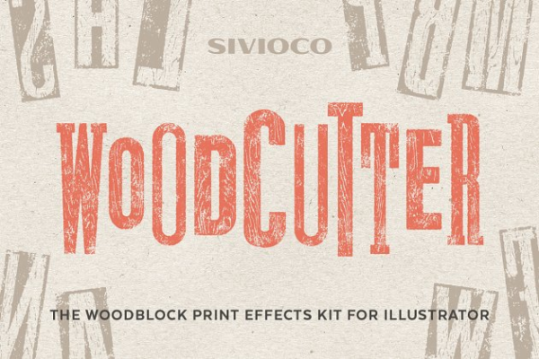 木纹雕刻印刷效果AI动作 Woodcutter – Illustrator Actions缩略图 木纹雕刻印刷效果AI动作 Woodcutter – Illustrator Actions