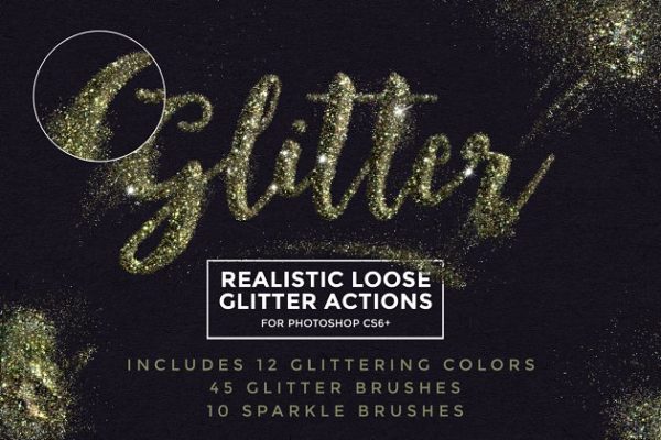 华丽闪粉粒子纹理PS动作 Loose Glitter Photoshop Actions缩略图 华丽闪粉粒子纹理PS动作 Loose Glitter Photoshop Actions
