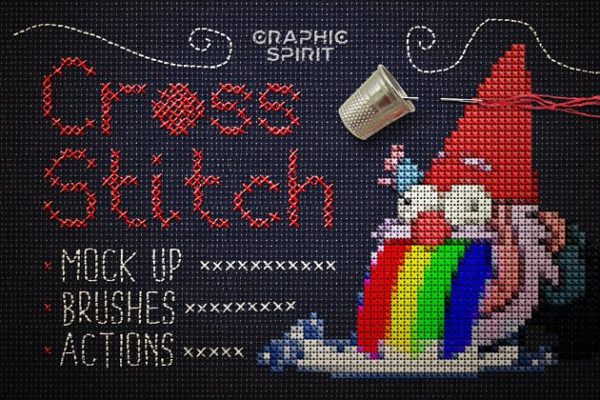 照片转十字绣缝线效果PS动作 Cross Stitch Effect For Photoshop缩略图 照片转十字绣缝线效果PS动作 Cross Stitch Effect For Photoshop