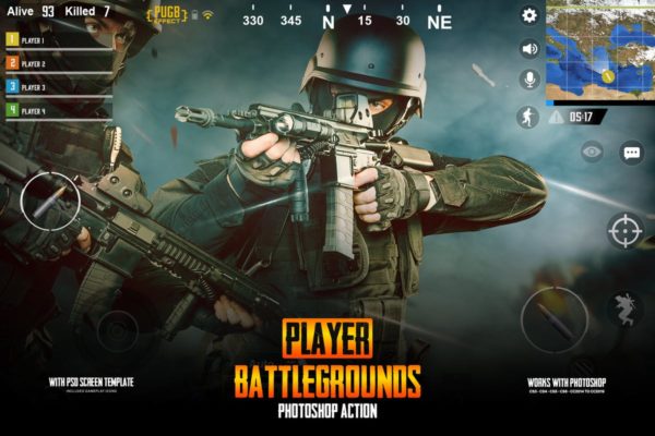 绝地求生游戏玩家战场背景生成PS动作 Player Battlegrounds Photoshop Action PUGB缩略图 绝地求生游戏玩家战场背景生成PS动作 Player Battlegrounds Photoshop Action PUGB