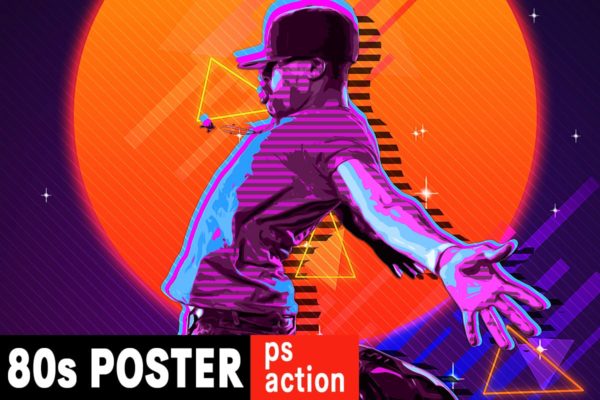 80s年代海报复古设计效果PS动作 80’s Retro Poster Photoshop Action缩略图 80s年代海报复古设计效果PS动作 80’s Retro Poster Photoshop Action