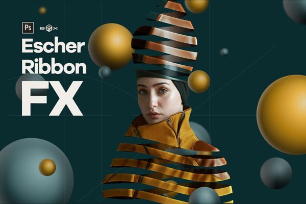 创意丝带艺术品工艺品照片一键生成PS动作 Escher Ribbon FX Photoshop Add-On Extension缩略图 创意丝带艺术品工艺品照片一键生成PS动作 Escher Ribbon FX Photoshop Add-On Extension