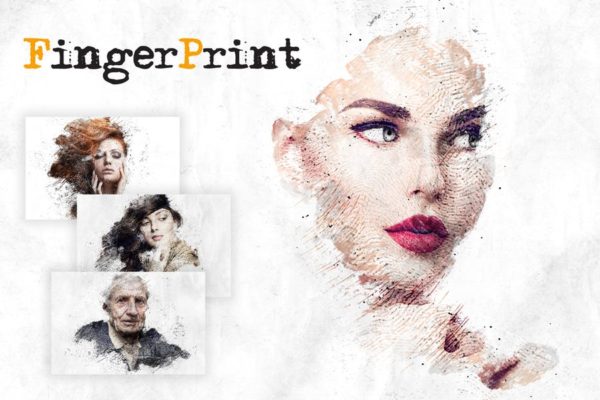 指纹怀旧划痕效果照片特效处理PS动作 Fingerprint CS4+ Photoshop Action缩略图 指纹怀旧划痕效果照片特效处理PS动作 Fingerprint CS4+ Photoshop Action