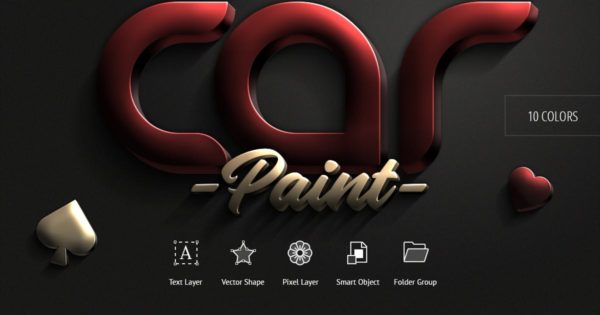 3D质感金属文本效果字体特效PS动作 Color Metal – Photoshop Action
