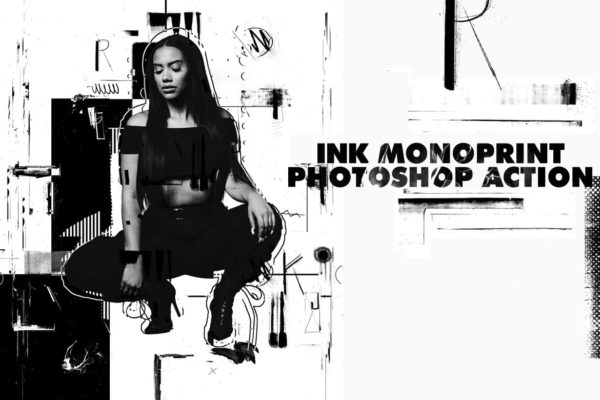 抽象海报设计油墨印刷效果PS动作 Ink Monoprint Poster Photoshop Action缩略图 抽象海报设计油墨印刷效果PS动作 Ink Monoprint Poster Photoshop Action