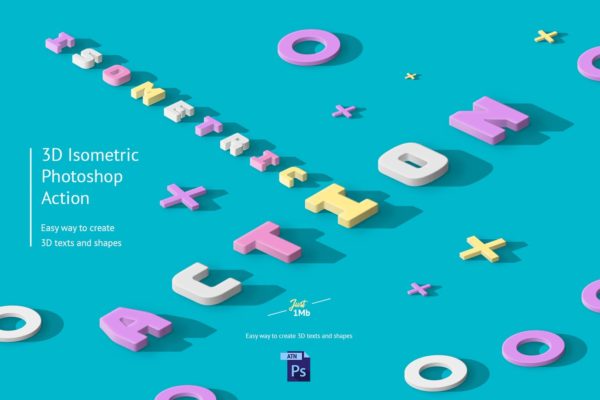 精美2.5D等距摄影效果一键生成PS动作 3D Isometric Photoshop Action缩略图 精美2.5D等距摄影效果一键生成PS动作 3D Isometric Photoshop Action