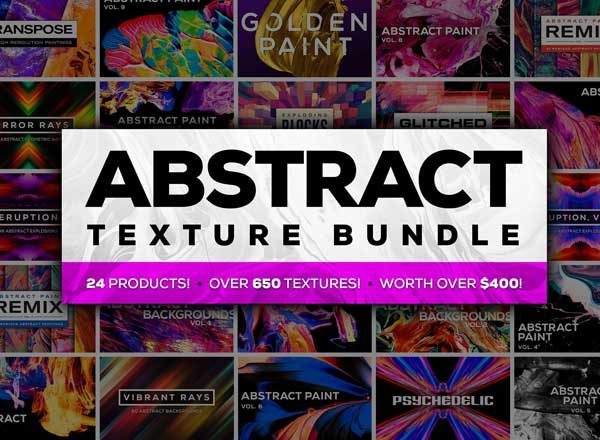 创意抽象纹理系列：抽象油画&几何形状纹理素材包 Abstract Texture Bundle（超巨量2.46GB）