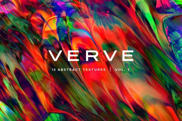 创意抽象纹理系列：15款3D混合油漆纹理&PS笔刷 Verve, Vol. 1 (Exclusive)