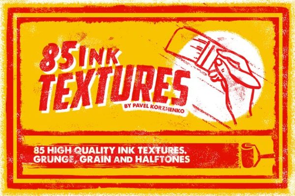 85款颗粒&半色调墨水纹理 85 Ink Textures