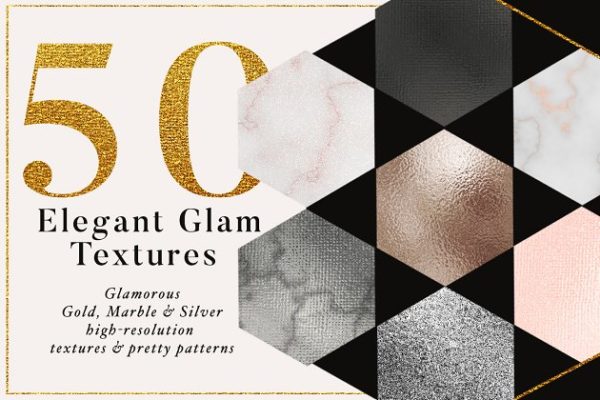 金色&银色金属纹理素材包 Gold & Silver Metallic Textures