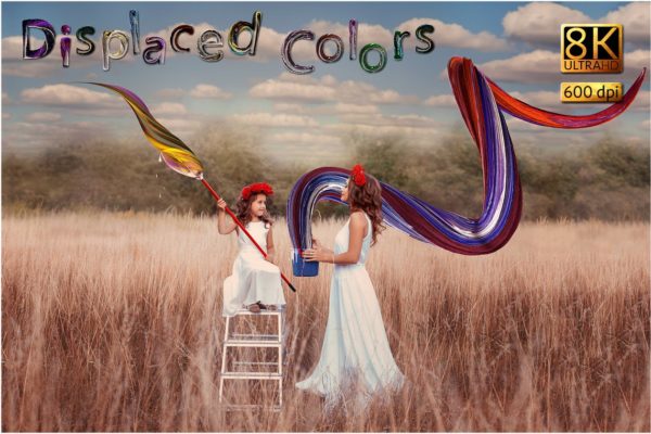 8K超高清分辨率混合油漆泼洒叠层背景 8K Displaced Colors