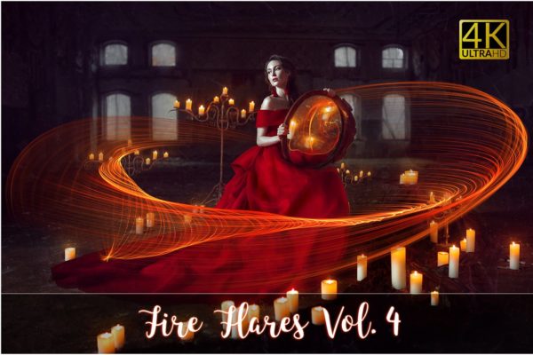 4K分辨率火焰耀斑叠层背景 4K Fire Flares Overlays Vol. 4