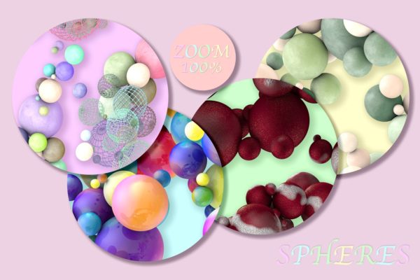 80款彩色球体叠层背景 Spheres