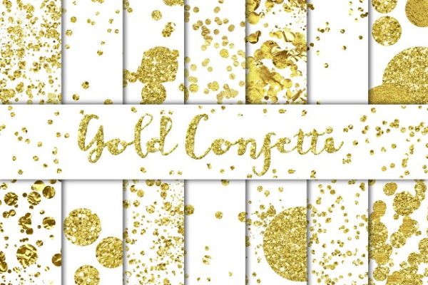金色五彩纸屑叠层背景 Gold Confetti Overlays/Backgrounds缩略图 金色五彩纸屑叠层背景 Gold Confetti Overlays/Backgrounds