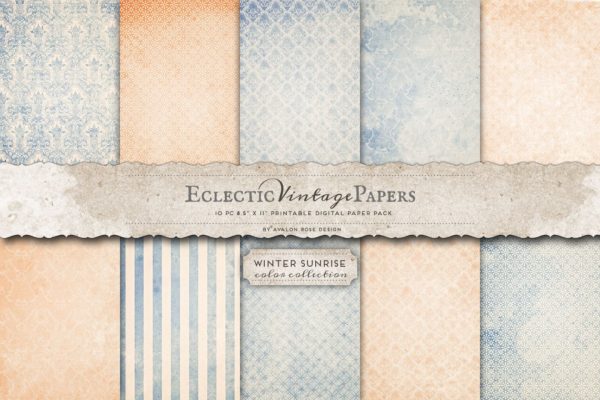 复古暖色调纸张纹理 Printable Papers – Winter Sunrise
