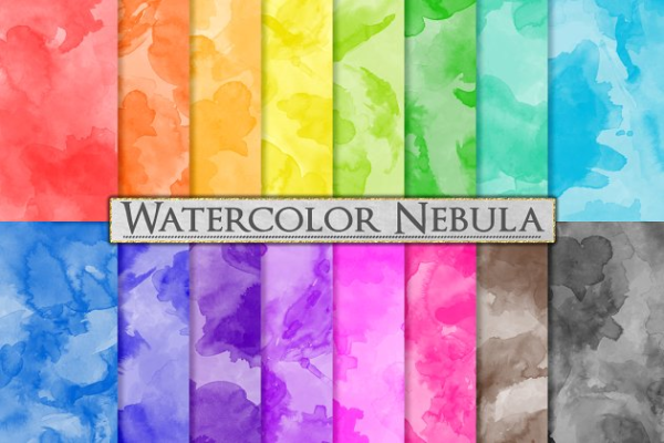 色彩斑斓星云水彩纸张纹理 Watercolor Textures – Paint Splatter