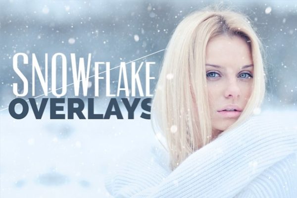10款飘落雪花效果照片装饰叠层 10 Snowflake Photo Overlays