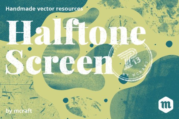 半色调水墨帆布纹理套装1.3 Halftone Screen Texture Pack 1.3