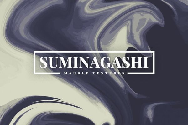 大理石风格水影画墨流纹理 Suminagashi Marble Textures