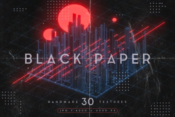 30款手工制作做旧风格黑色纸张材质纹理 Black Paper Textures