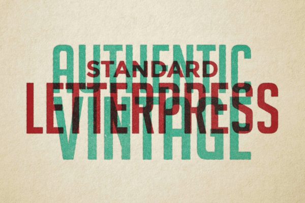 复古半色调凸版纹理效果PSD模板 Vintage Letterpress Texture Effects