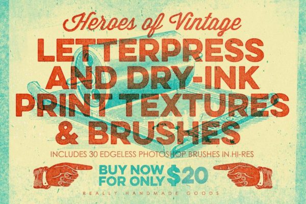 凸版印刷&干墨打印纹理素材 Letterpress & Dry-Ink Print Textures