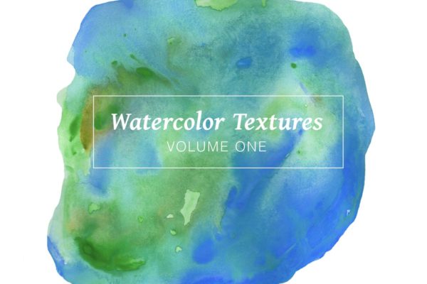 高分辨率的蓝绿色水彩纹理Vol.1 Blue Watercolor Textures – Volume 1