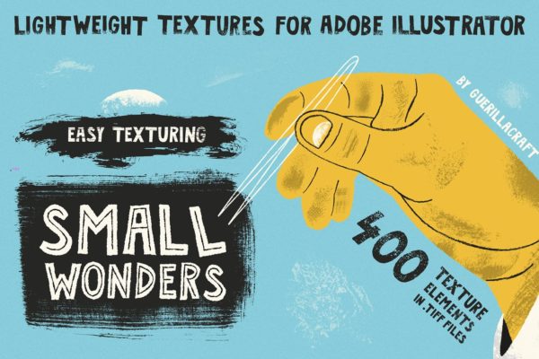 插画师必备的400+手绘纹理元素素材 Small Wonders – 400 Texture Elements